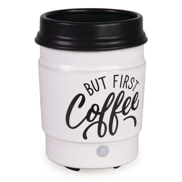 Mainstays "But First, Coffee" Ceramic Wax Warmer, Single Pack, White - Picture 1 of 5